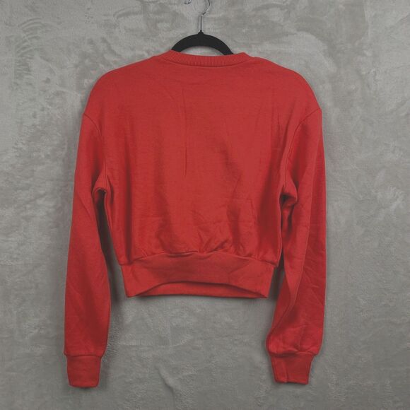 BCI CASUAL CROP CREW SWEATSHIRT TOP WOMENS/GIRLS Size XS in RED - Picture 2 of 10